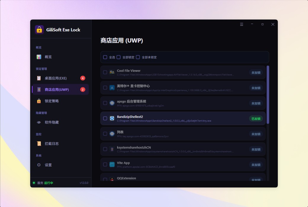 Gilsoft EXE Lock EXE program software encryption tool software截图