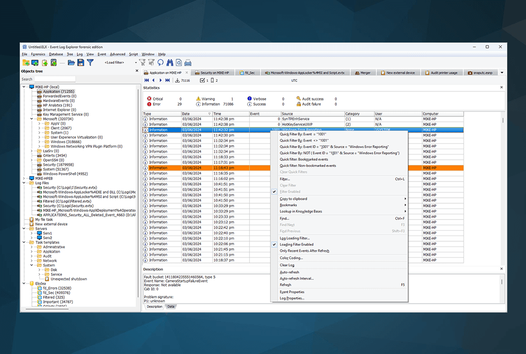 📊 Event Log Explorer -  Windows 事件日志分析工具 📊