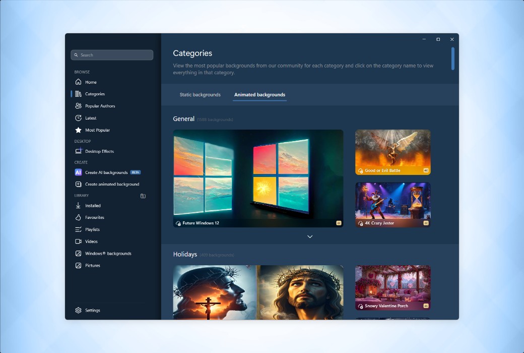 DeskScapes 2026 Dynamic Desktop Wallpaper Video Tool Software截图