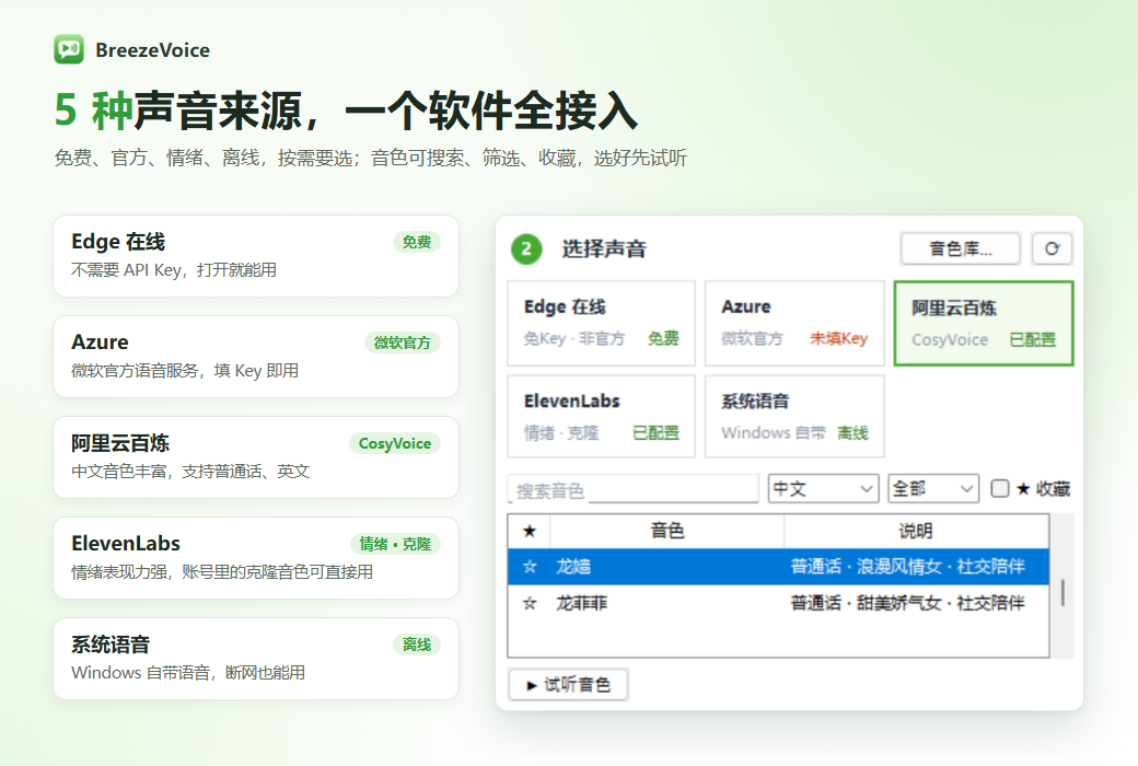 BreezeVoice 文字转语音字幕工具软件截图