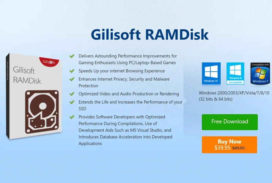 Gilissoft RAMDisk virtual memory hard disk tool software截图