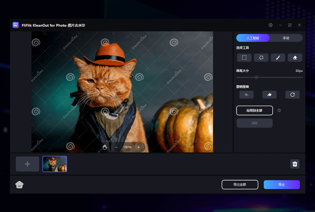 FliFlik KleanOut for Photo AI 图片物体背景水印移除软件截图