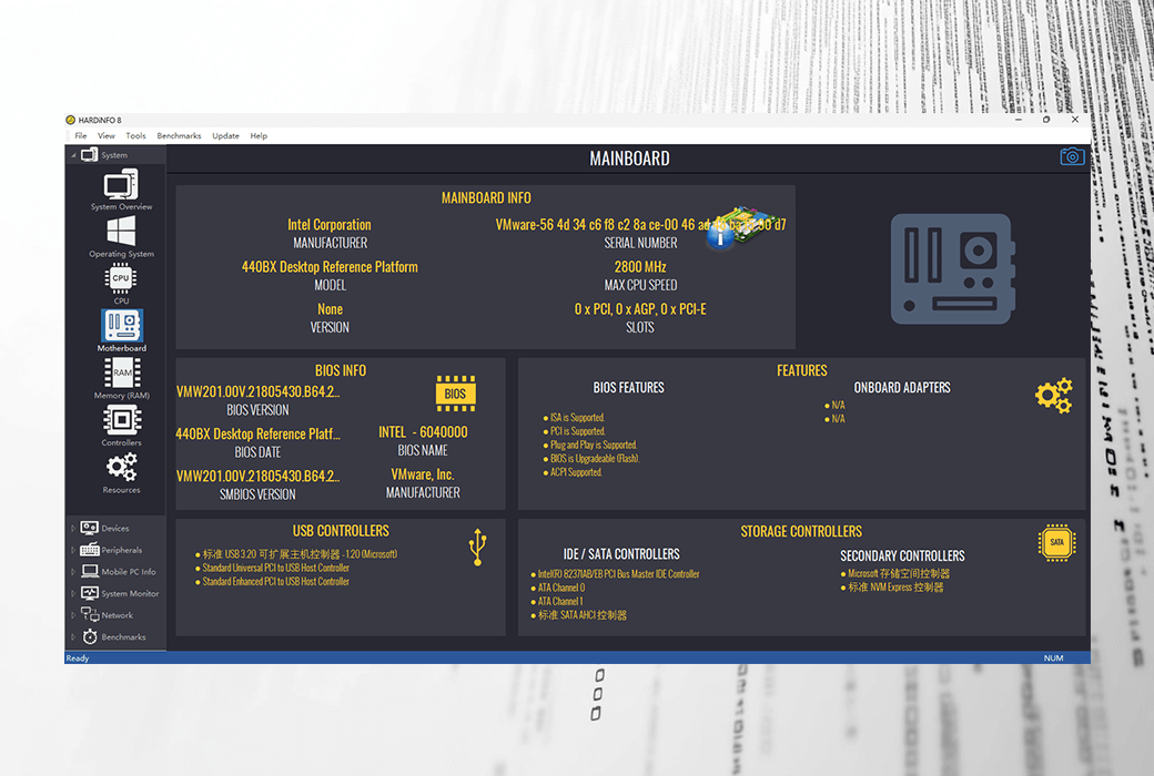 HARDiNFO Pro 8 系统信息基准测试硬件数据工具软件截图