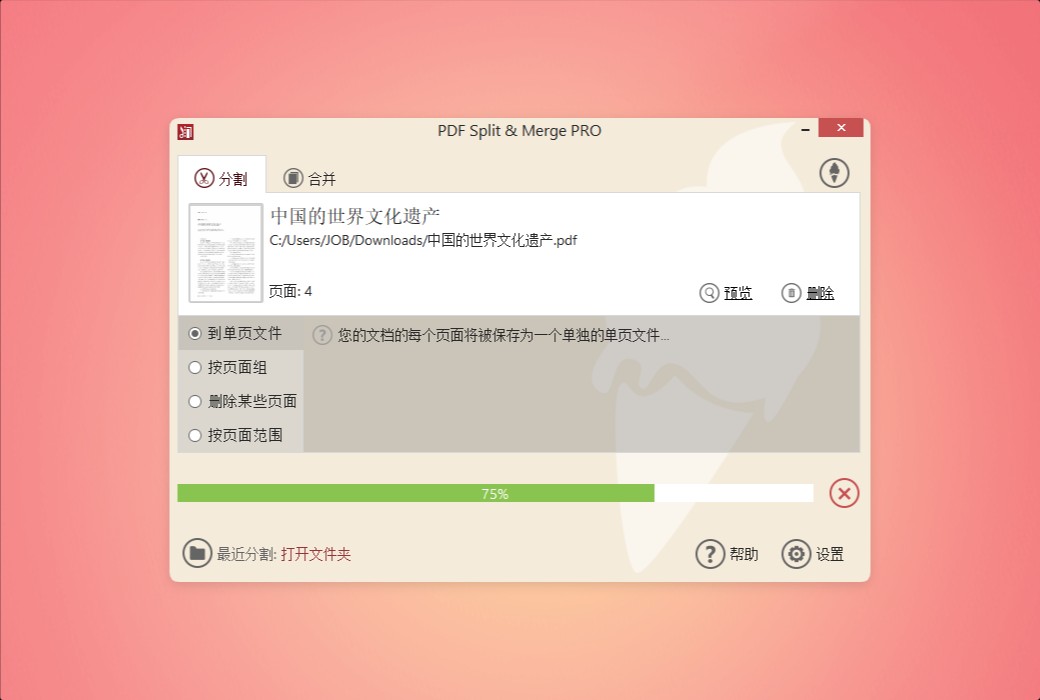 Icecream PDF Split&Merge PDF file splitting and merging tool software截图