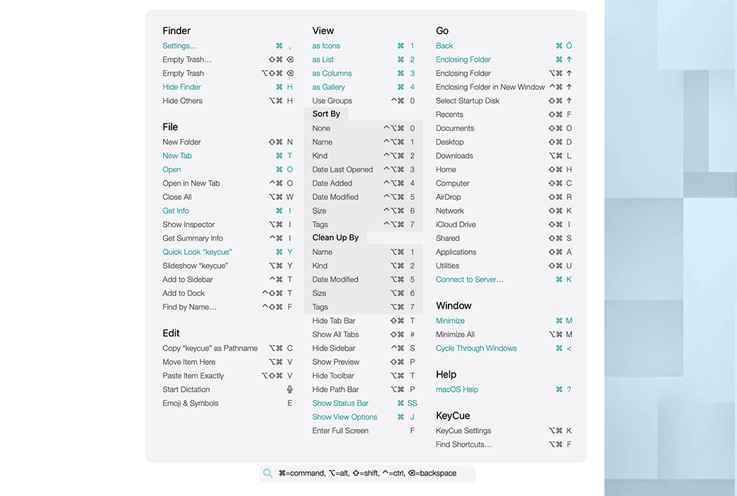 KeyCue 11 Macショートカット表示管理ツールソフトウェア截图