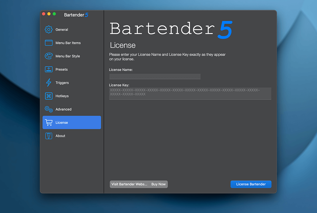 Bartender 5 Mac 菜单栏图标管理工具软件截图